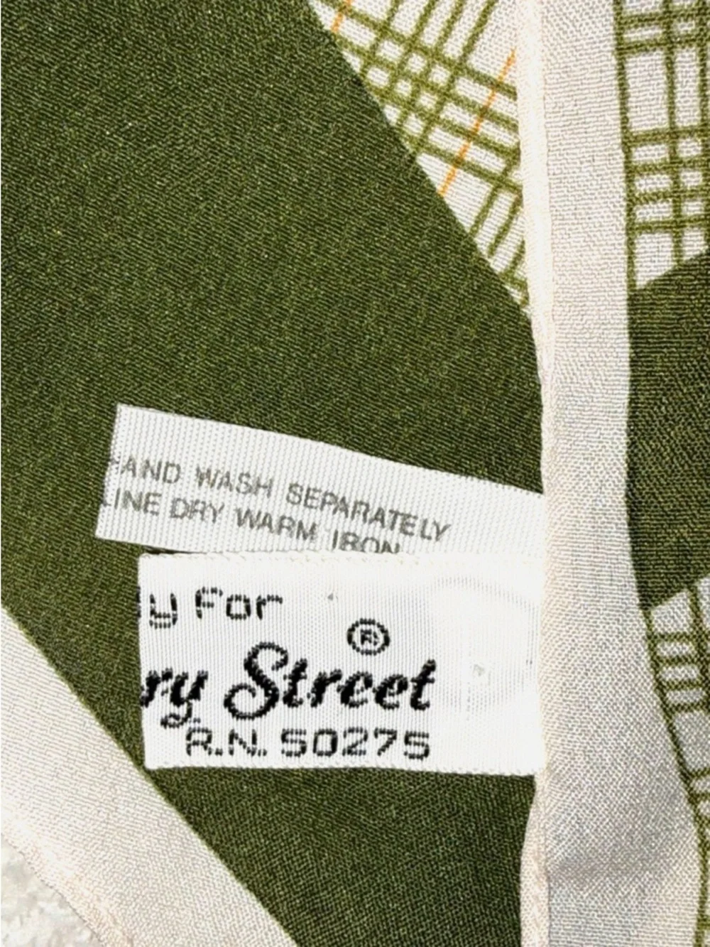 Vintage Made In Italy Butterfly Scarf Green Gingham Cottagecore Spring